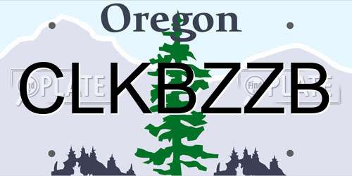 CLKBZZB Oregon License Plate