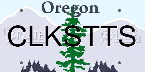 CLKSTTS Oregon License Plate