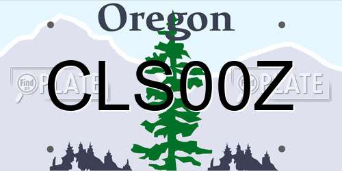 CLS00Z Oregon License Plate