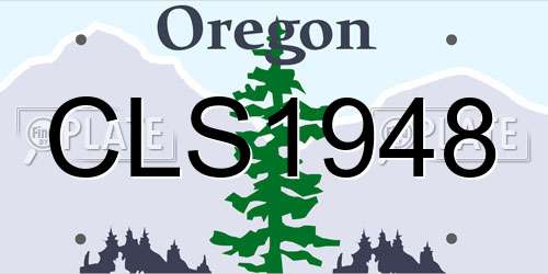 CLS1948 Oregon License Plate