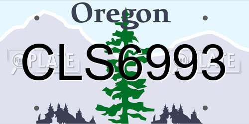 CLS6993 Oregon License Plate