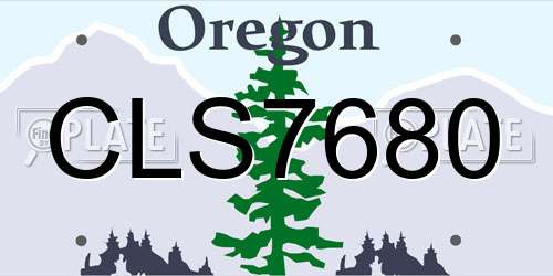 CLS7680 Oregon License Plate