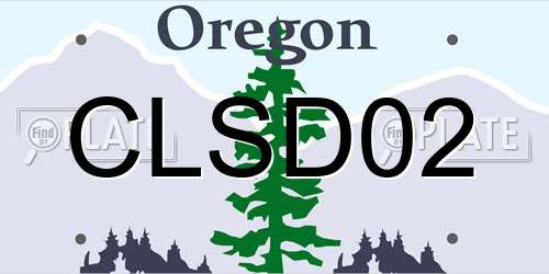 CLSD02 Oregon License Plate