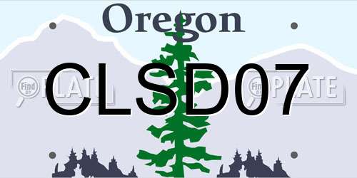CLSD07 Oregon License Plate
