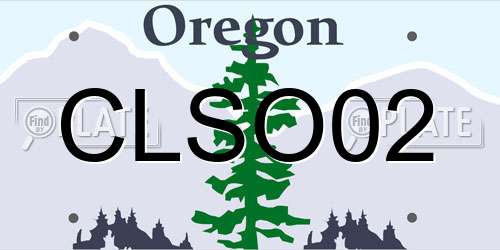 CLSO02 Oregon License Plate