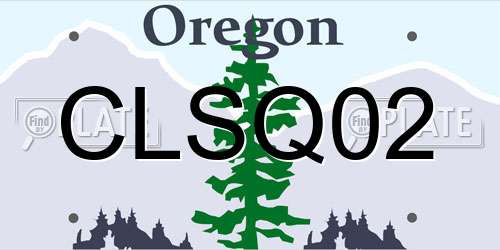 CLSQ02 Oregon License Plate