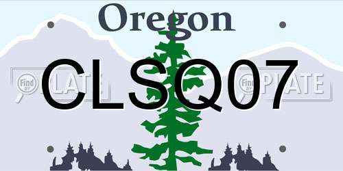 CLSQ07 Oregon License Plate