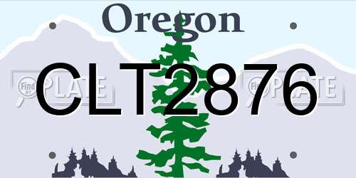 CLT2876 Oregon License Plate