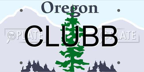 CLUBB Oregon License Plate