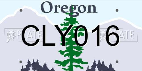 CLY016 Oregon License Plate