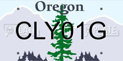 CLY01G Oregon License Plate