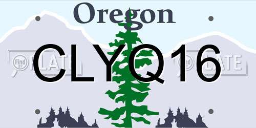 CLYQ16 Oregon License Plate