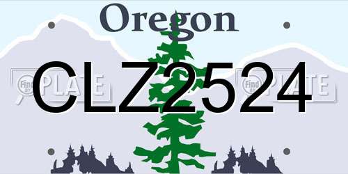 CLZ2524 Oregon License Plate