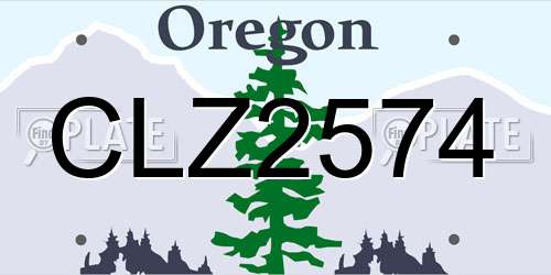 CLZ2574 Oregon License Plate