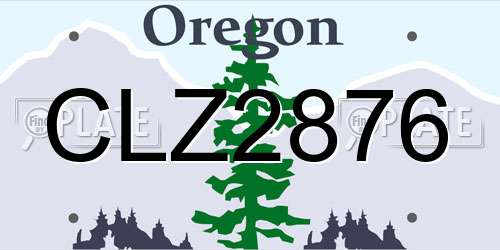 CLZ2876 Oregon License Plate