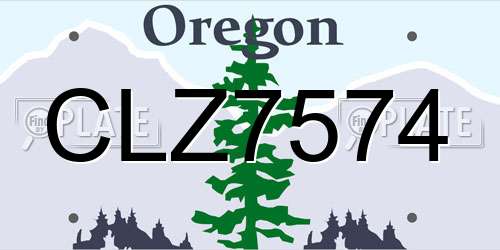 CLZ7574 Oregon License Plate