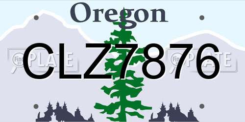 CLZ7876 Oregon License Plate