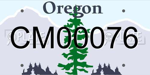 CM00076 Oregon License Plate
