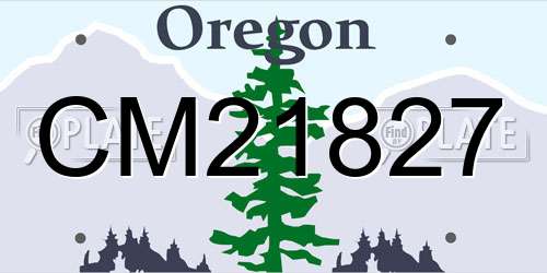 CM21827 Oregon License Plate