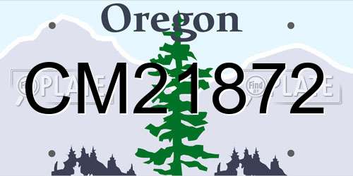 CM21872 Oregon License Plate