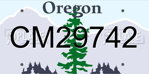 CM29742 Oregon License Plate