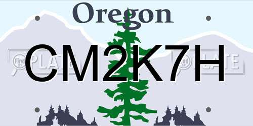 CM2K7H Oregon License Plate