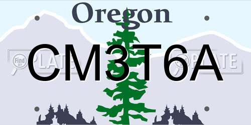 CM3T6A Oregon License Plate