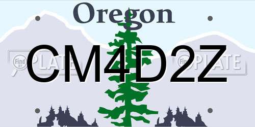 CM4D2Z Oregon License Plate