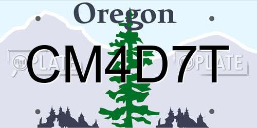 CM4D7T Oregon License Plate