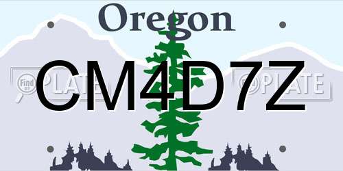 CM4D7Z Oregon License Plate