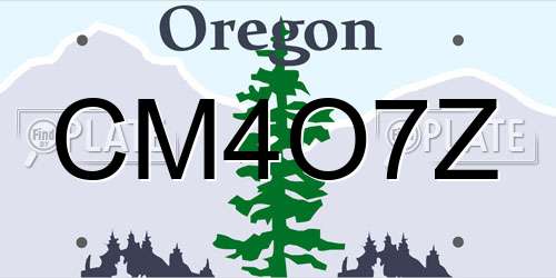 CM4O7Z Oregon License Plate