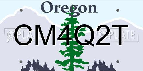CM4Q2T Oregon License Plate