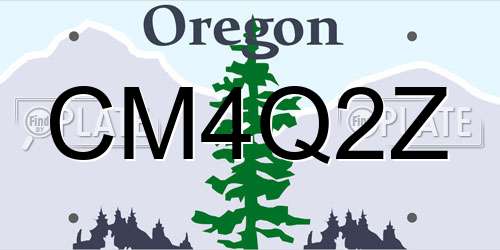 CM4Q2Z Oregon License Plate