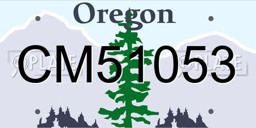 CM51053 Oregon License Plate