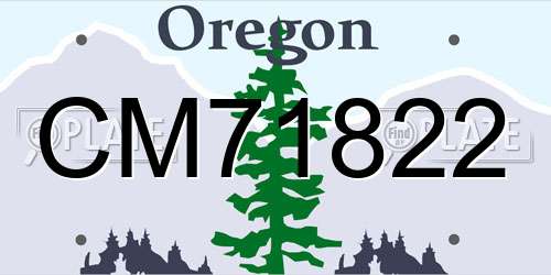 CM71822 Oregon License Plate