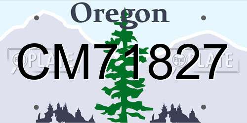 CM71827 Oregon License Plate