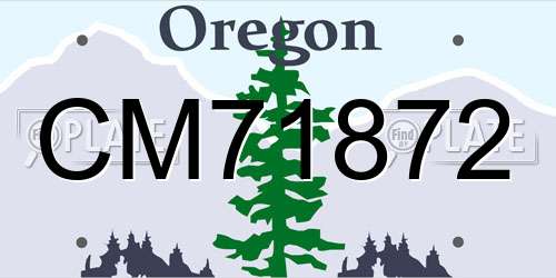 CM71872 Oregon License Plate