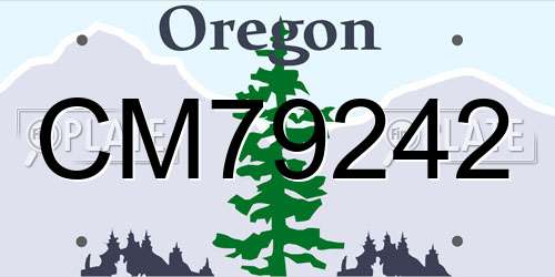 CM79242 Oregon License Plate