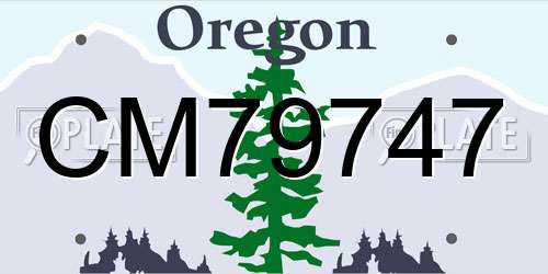 CM79747 Oregon License Plate