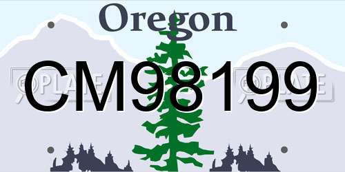 CM98199 Oregon License Plate