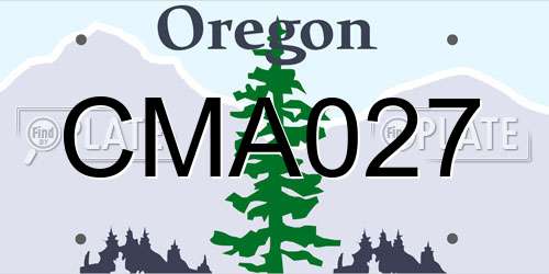 CMA027 Oregon License Plate
