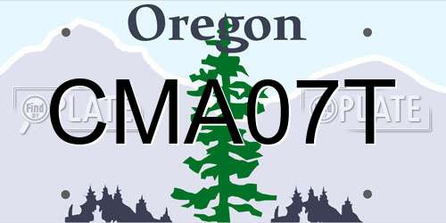 CMA07T Oregon License Plate