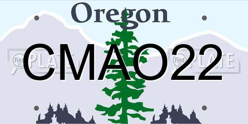 CMAO22 Oregon License Plate