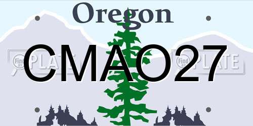 CMAO27 Oregon License Plate