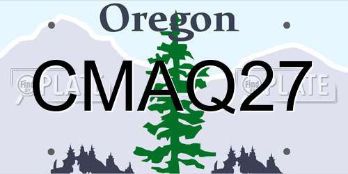 CMAQ27 Oregon License Plate