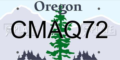 CMAQ72 Oregon License Plate
