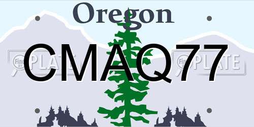 CMAQ77 Oregon License Plate