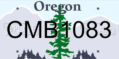 CMB1083 Oregon License Plate