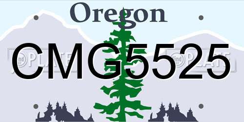 CMG5525 Oregon License Plate