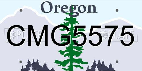 CMG5575 Oregon License Plate